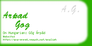 arpad gog business card